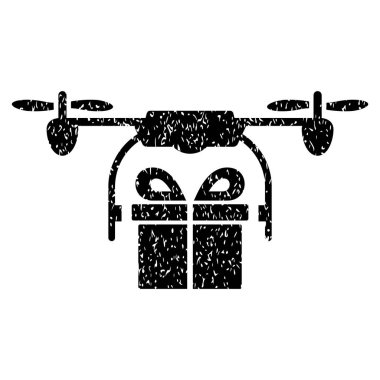Drone hediye teslimat grenli doku simgesi