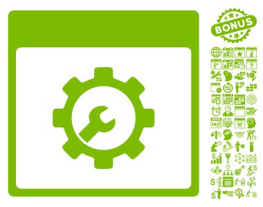 Araçlar takvim sayfa düz vektör simgesi Bonus ile kurulum