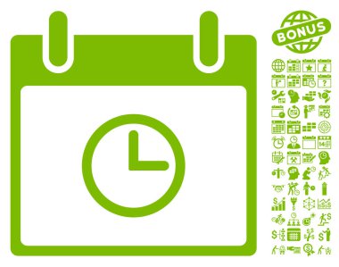 Saat takvim gün düz vektör simge Bonus ile