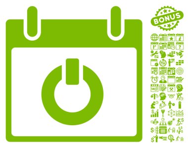 Takvim gün düz vektör simge Bonus ile açın