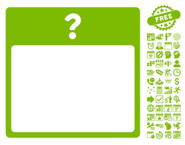 Bonus ile bilinmeyen gün takvim sayfa düz vektör simgesi