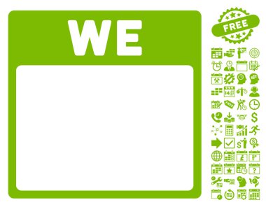 Çarşamba ile Bonus sayfa düz vektör simge takvim