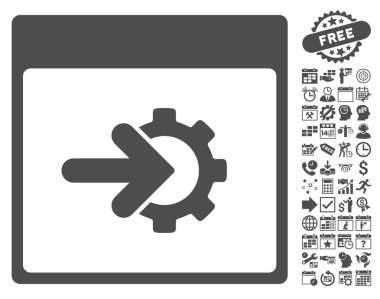 COG Tümleştirme takvim sayfa düz vektör simge Bonus ile