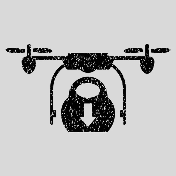 Drone gota carga Grainy textura icono — Vector de stock