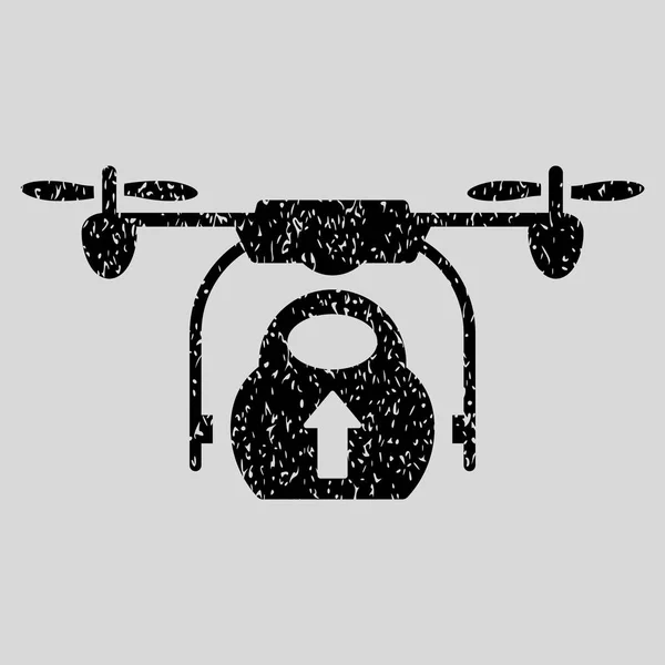 Carga de carga Drone Grainy Texture Icon — Vetor de Stock