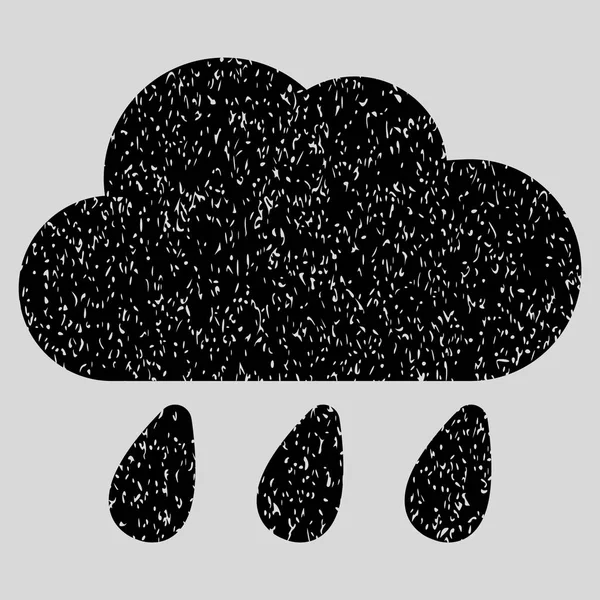 Nube de lluvia Grainy Texture Icon — Vector de stock