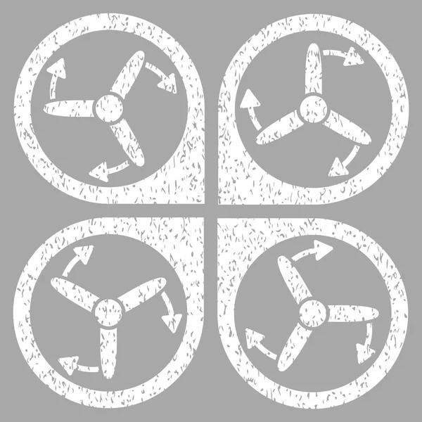 Copter Schrauben Rotation körnige Textur Symbol — Stockvektor