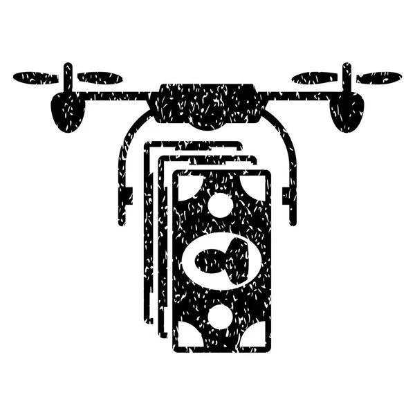 Drone banknotów płatności ziarniste tekstury ikony — Wektor stockowy