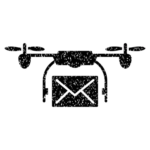 Mail Delivery Drone Grainy Texture Icon — Stock Vector