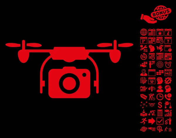 Иконка беспилотного фотоаппарата с бонусом — стоковый вектор