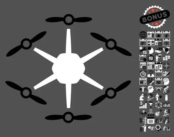 Hexacopter-Symbol mit Bonus — Stockvektor