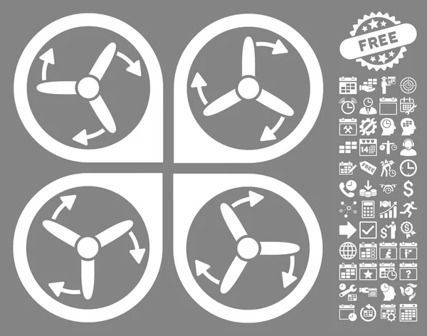 Icono de rotación de tornillos de helicóptero con bono — Archivo Imágenes Vectoriales