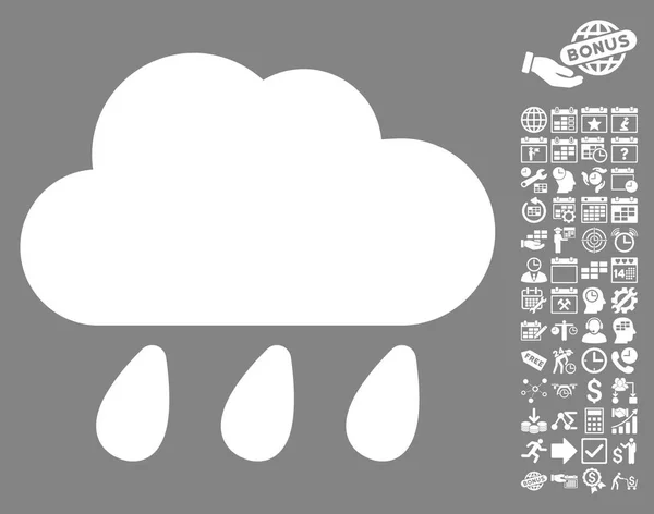 Εικονίδιο σύννεφου βροχής με μπόνους — Διανυσματικό Αρχείο
