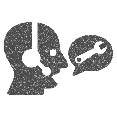 Operatör hizmeti ileti grenli doku simgesi