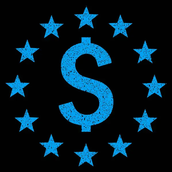 Dolar gwiazdek ziarniste tekstury ikony — Wektor stockowy