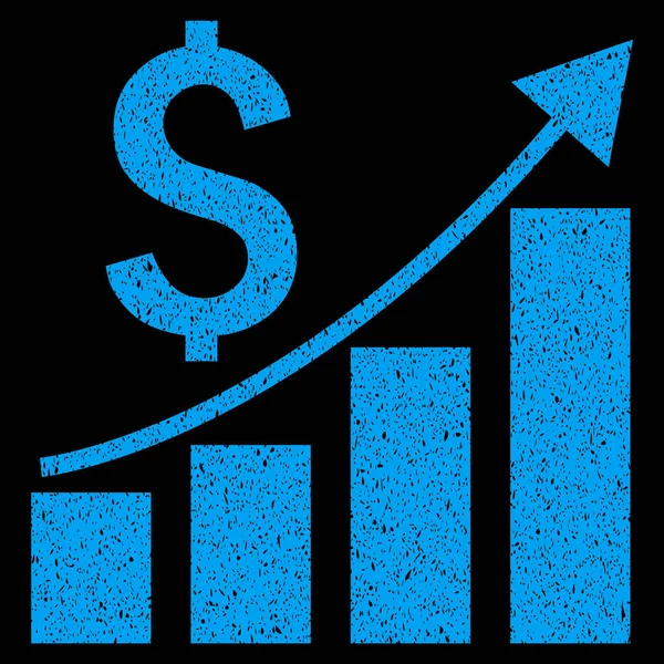 Pénzügyi egyre nagyobb sávdiagram Trend szemcsés textúra ikon — Stock Vector
