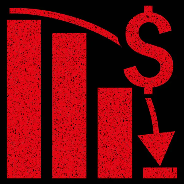 Financiële Crisis Bar grafiek Trend korrelige textuur pictogram — Stockvector