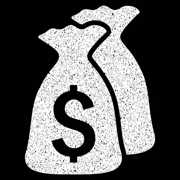 Money Bags Grainy Texture Icon — Stock Vector