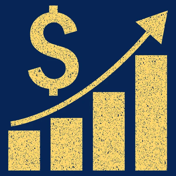 Gráfico de barras de crecimiento financiero Tendencia Grainy Texture Icon — Archivo Imágenes Vectoriales