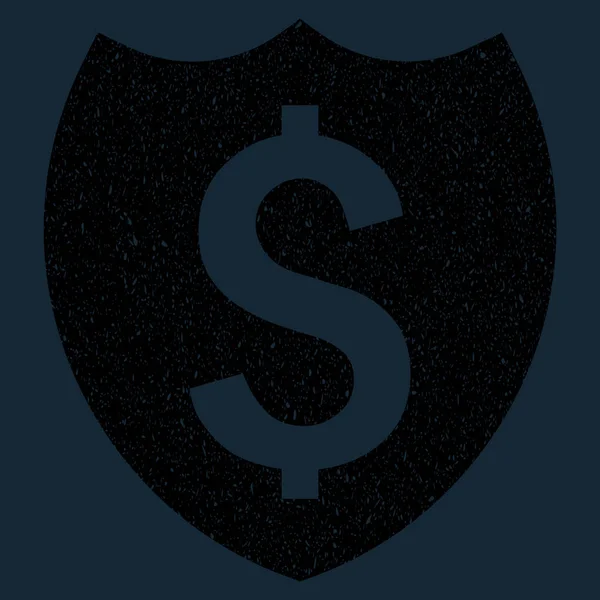 Ikona banka zrnitou strukturu pojištění štítu — Stockový vektor