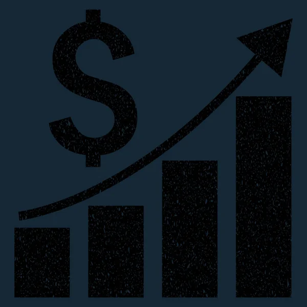 Financial Growing Bar Chart Trend Grainy Texture Icon — Stock Vector