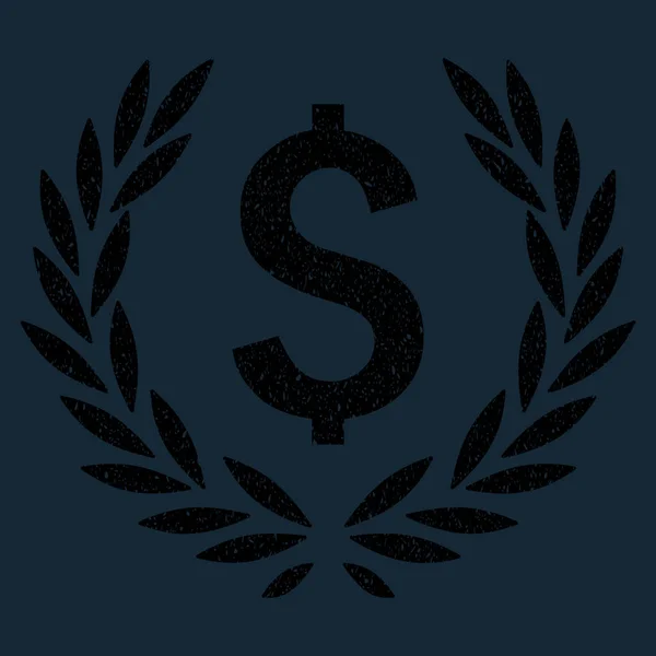 Lorbeer Dollar Emblem körnige Textur Symbol — Stockvektor