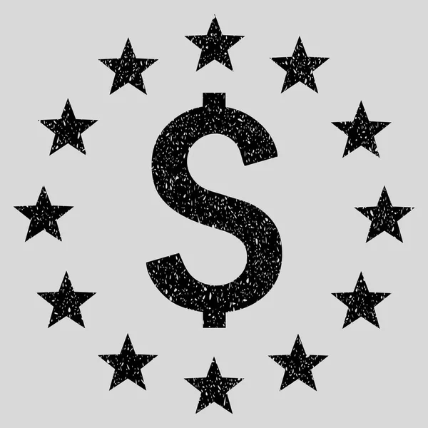 Dollar Stars Grainy Texture Icon — Stock Vector
