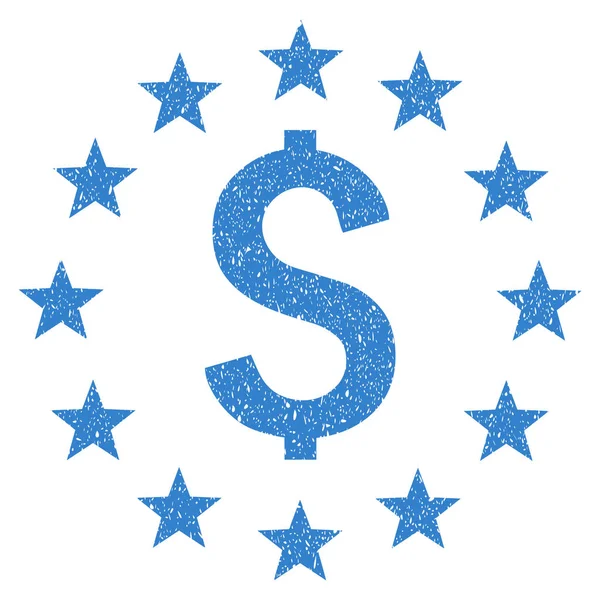 Dollar Stars Grainy Texture Icono — Vector de stock