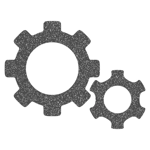 Gears Grainy Texture Icon — Stock Vector