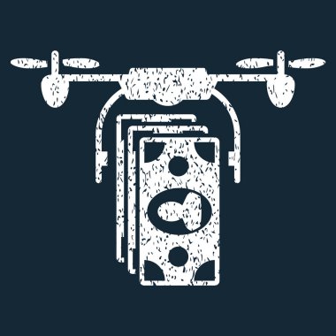 Drone banknotlar ödeme grenli doku simgesi