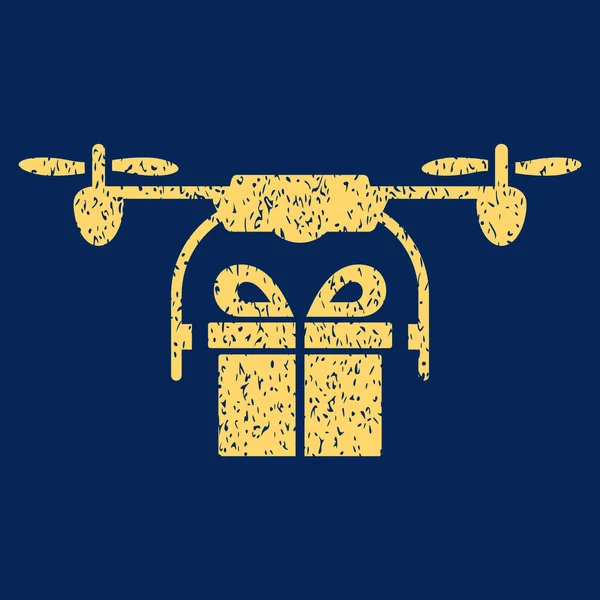 Drone Gift Delivery Grainy Texture Icon