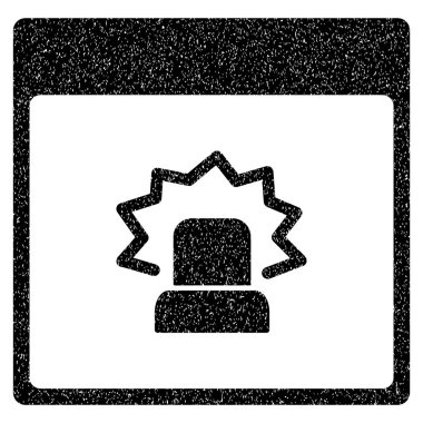 Uyarı takvim sayfası grenli doku simgesi