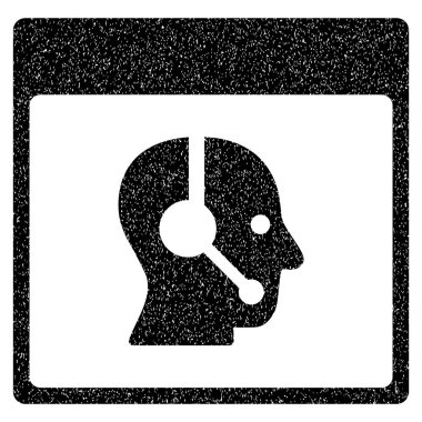 Çağrı Merkezi operatörü takvim sayfası grenli doku simgesi