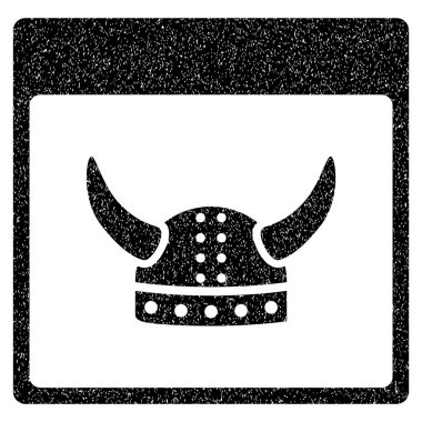 Boynuzlu eski kask takvim sayfası grenli doku simgesi