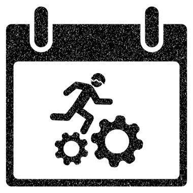 Çalışan işçi takvim gün grenli doku simgesi