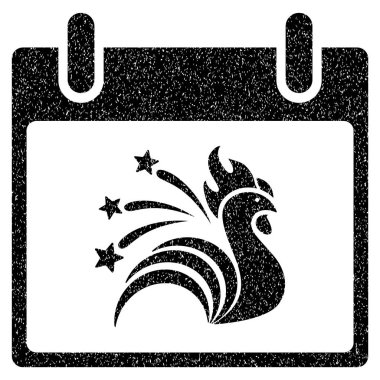 Işıltı horoz takvim gün grenli doku simgesi