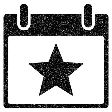 Yıldız takvim gün grenli doku simgesi