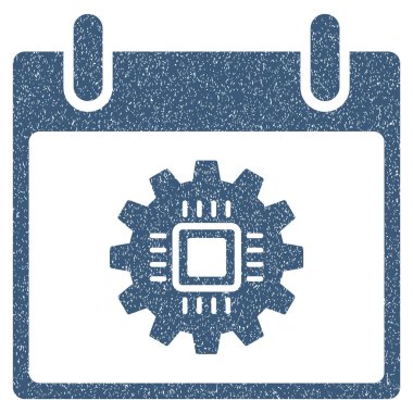 Çip dişli takvim gün grenli doku simgesi