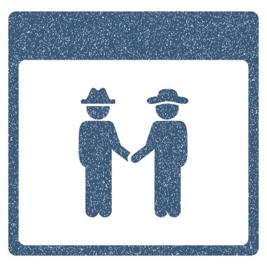 Erkekler el sıkışma takvim sayfası grenli doku simgesi