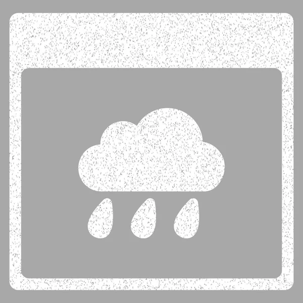 Иконка зернистой текстуры страницы календаря дождя — стоковый вектор