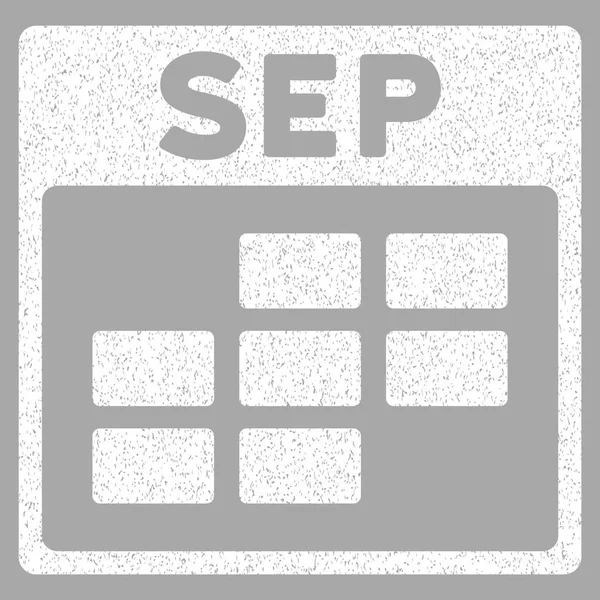 Calendario de septiembre Cuadrícula Grainy Texture Icono — Vector de stock