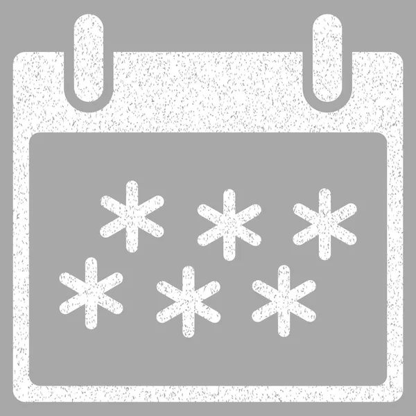 Pictogram van de korrelige textuur van dag van de kalender van sneeuw — Stockvector