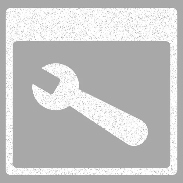 Schraubenschlüssel Werkzeug Kalenderseite körnige Textur Symbol — Stockvektor