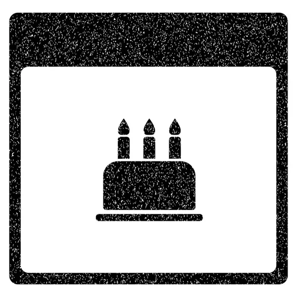 Geburtstagskuchen Kalenderseite körnige Textur Symbol — Stockvektor
