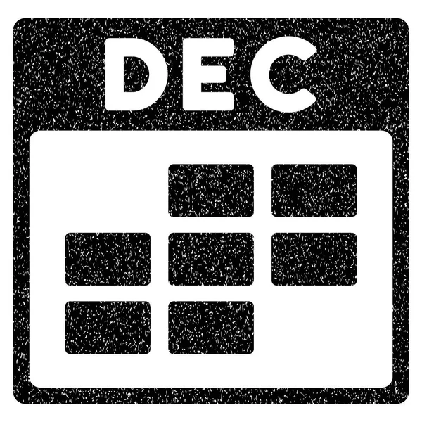 December Calendar Grid Grainy Texture Icon — Stock Vector