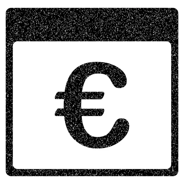 Euro Währung Kalenderseite körnige Textur Symbol — Stockvektor