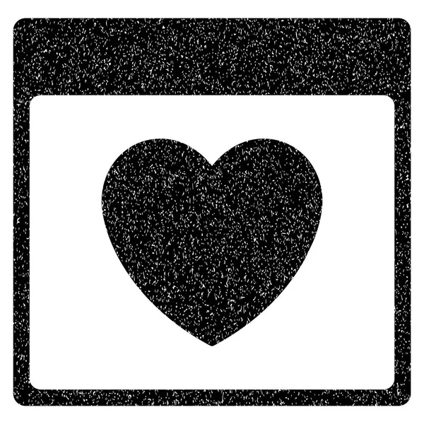 Αγαπημένο καρδιά ημερολόγιο σελίδα κοκκώδη υφή εικονίδιο — Διανυσματικό Αρχείο
