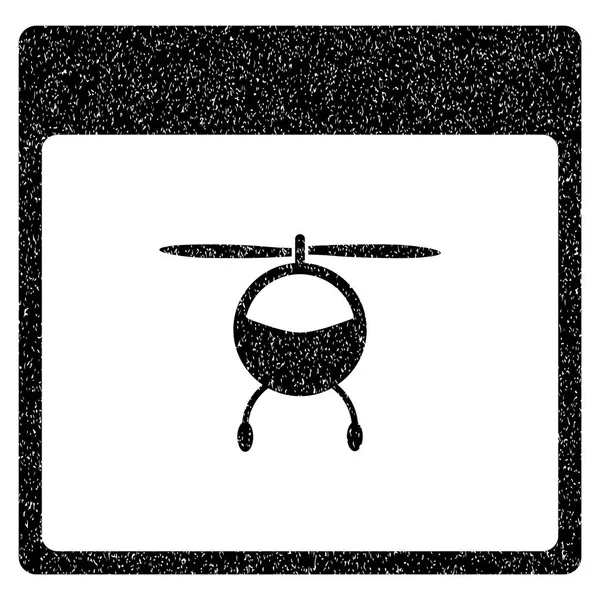 Hubschrauber-Kalenderseite körniges Textur-Symbol — Stockvektor