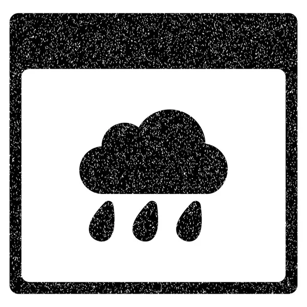 Esőfelhő naptár oldal Szemcsés textúra ikon — Stock Vector