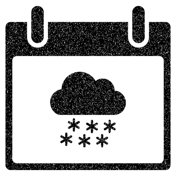 Jour de calendrier nuage de neige Icône texture granuleuse — Image vectorielle